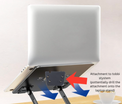 Sketch of the selected laptop mounting concept